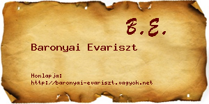 Baronyai Evariszt névjegykártya